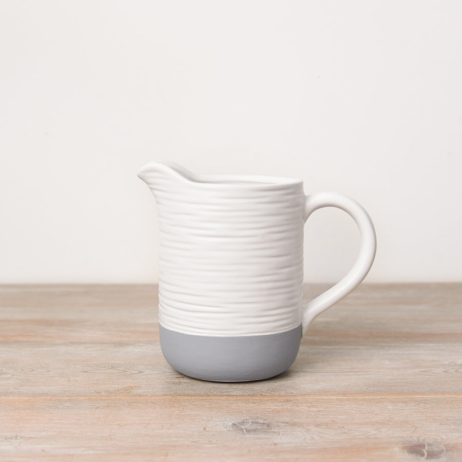 White and Grey Decorative Jug with Love Tag Detail