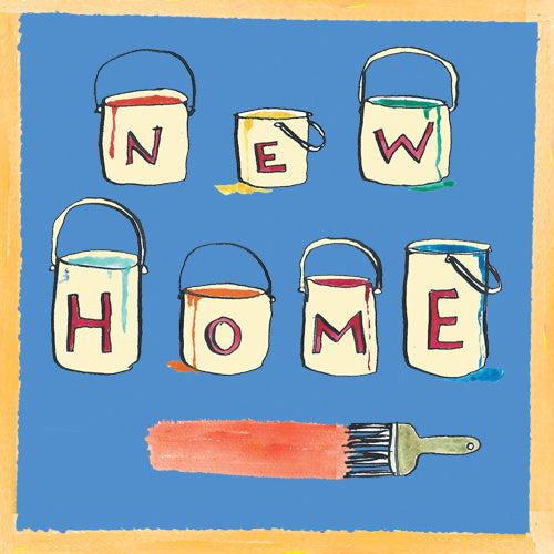 New Home Paint Pot and Brush Greeting Card & Envelope