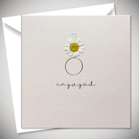 Engaged Flower Detail Greeting Card & Envelope