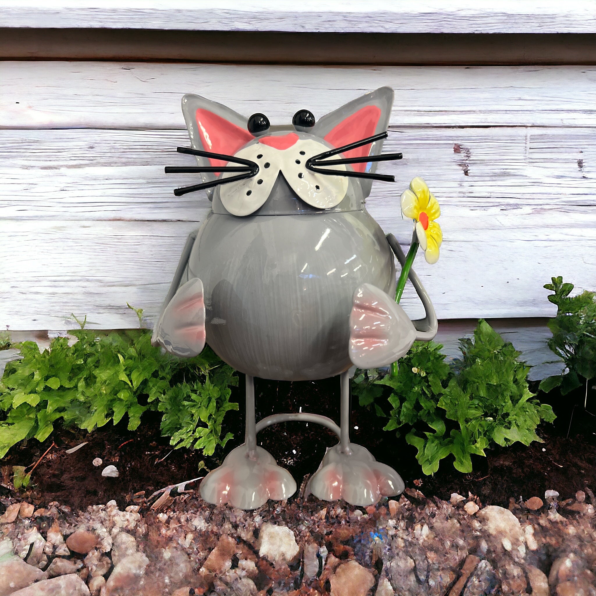 Metal Standing Cat Garden Ornament
