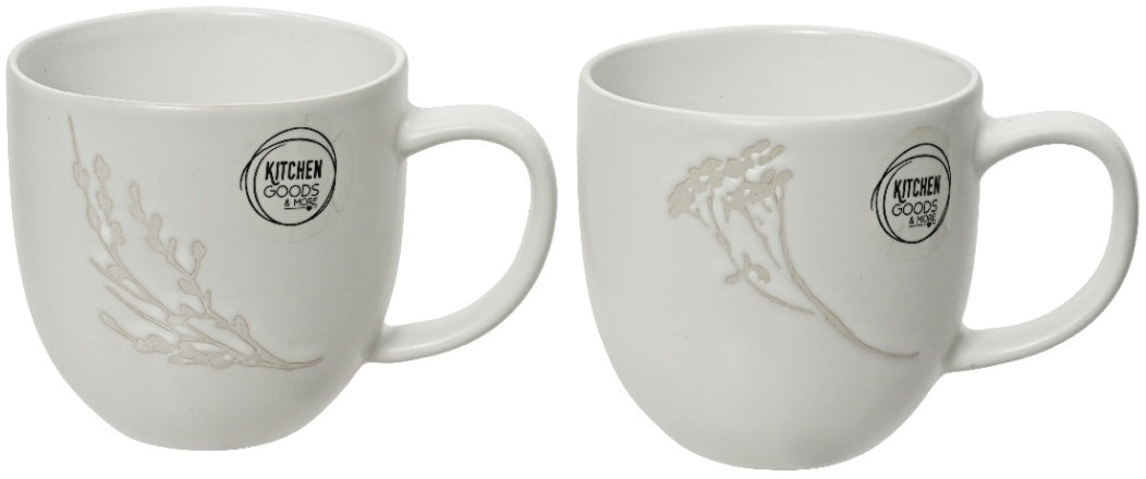 Natural Floral Pattern Embossed Design Mug - Sold Singly