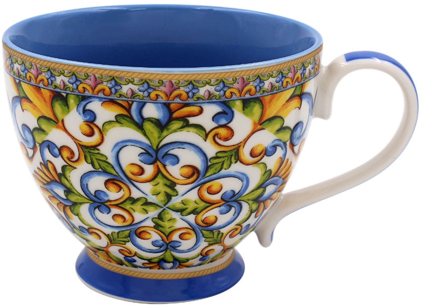 Tuscany Blue Patterned Cup Style Mug