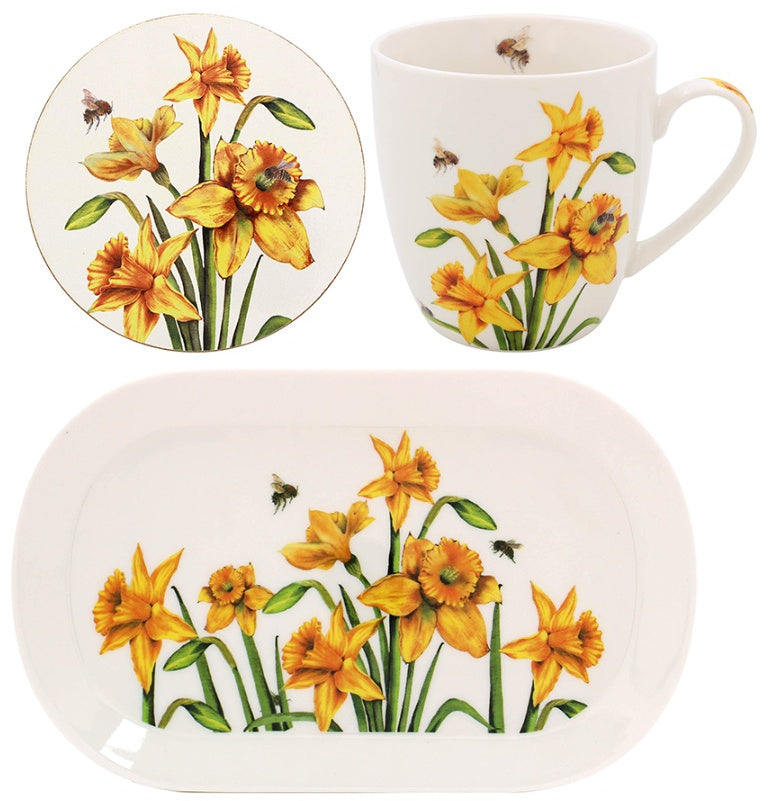 Daffodil Mug, Coaster and Tray Set