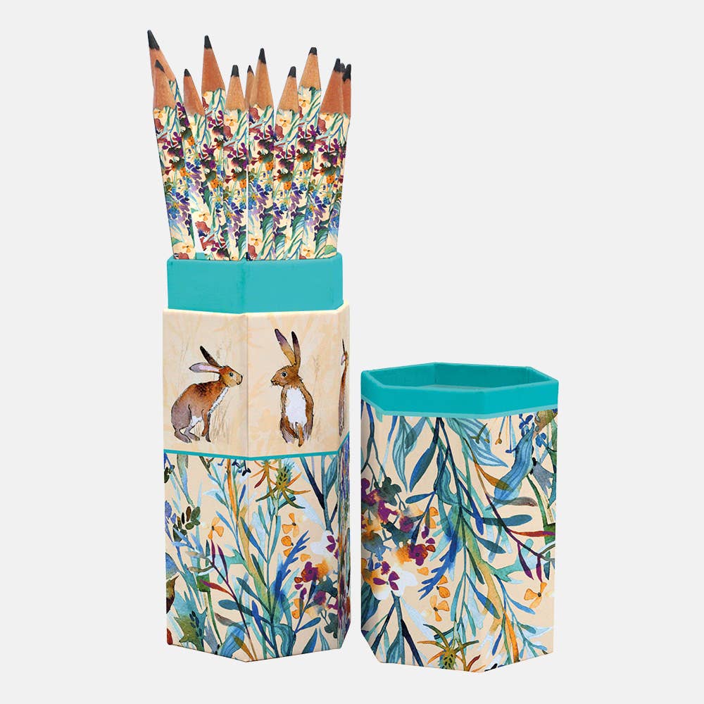Pencil Gift Set ( 12 Pencils) - Kissing Hares Design