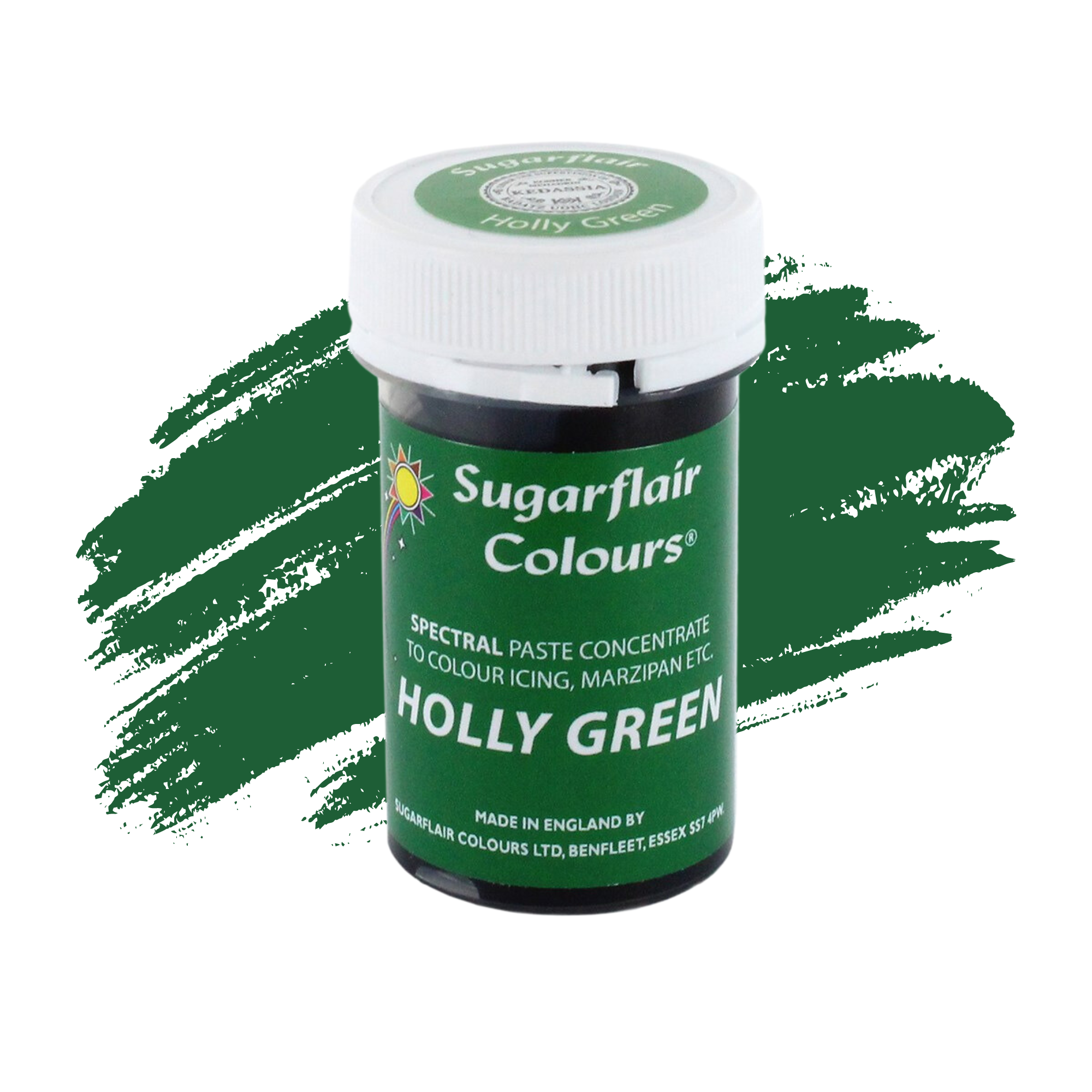 Sugarflair Paste Colours Concentrated Food Colouring - Spectral Holly Green - 25g