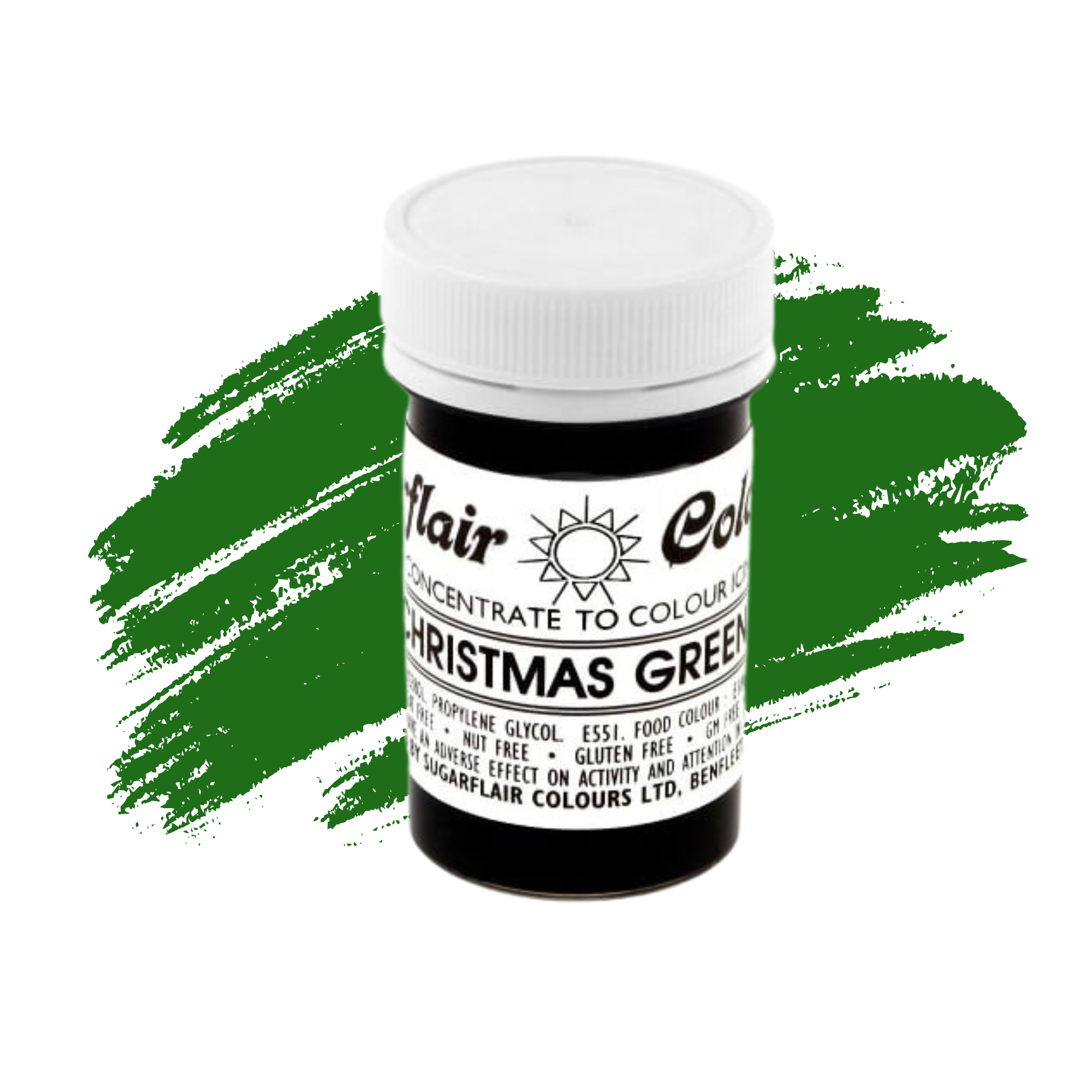 Sugarflair Paste Colours Concentrated Food Colouring - Tartranil Christmas Green- 25g