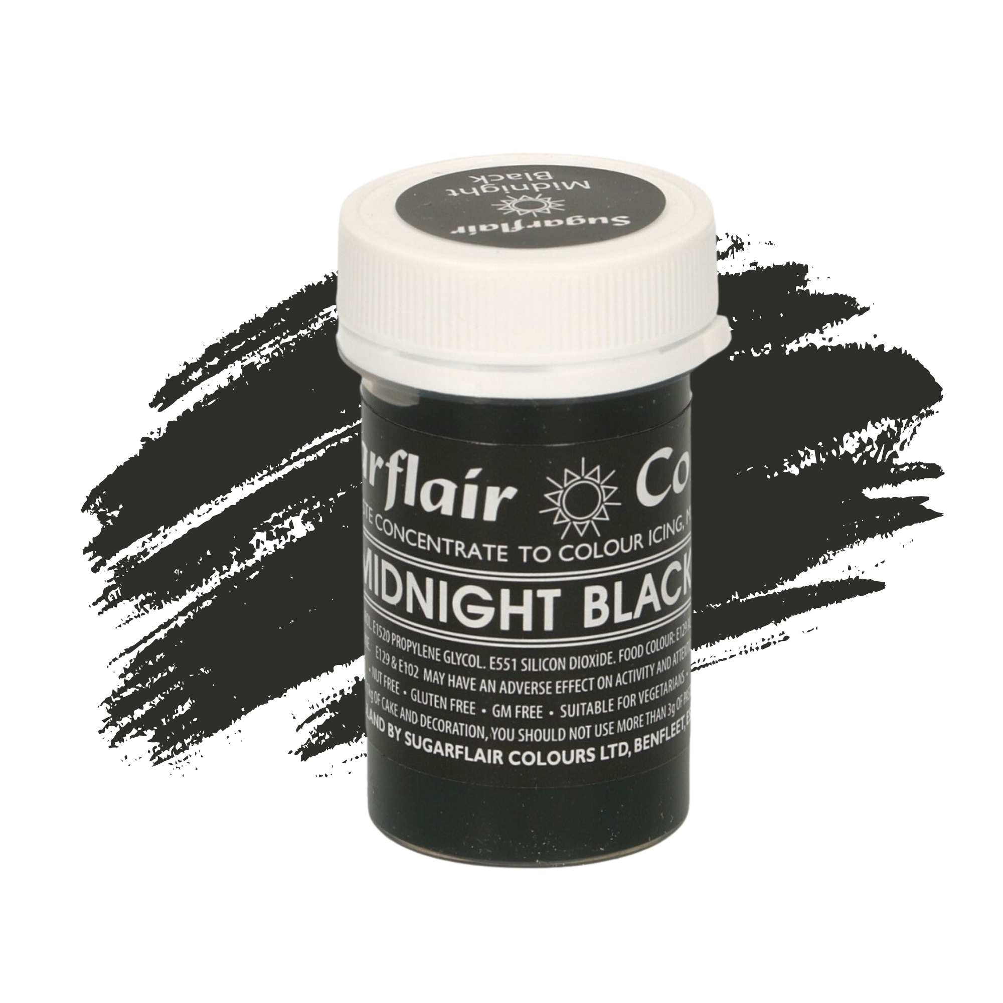 Sugarflair Paste Colours Concentrated Food Colouring - Pastel Midnight Black - 25g