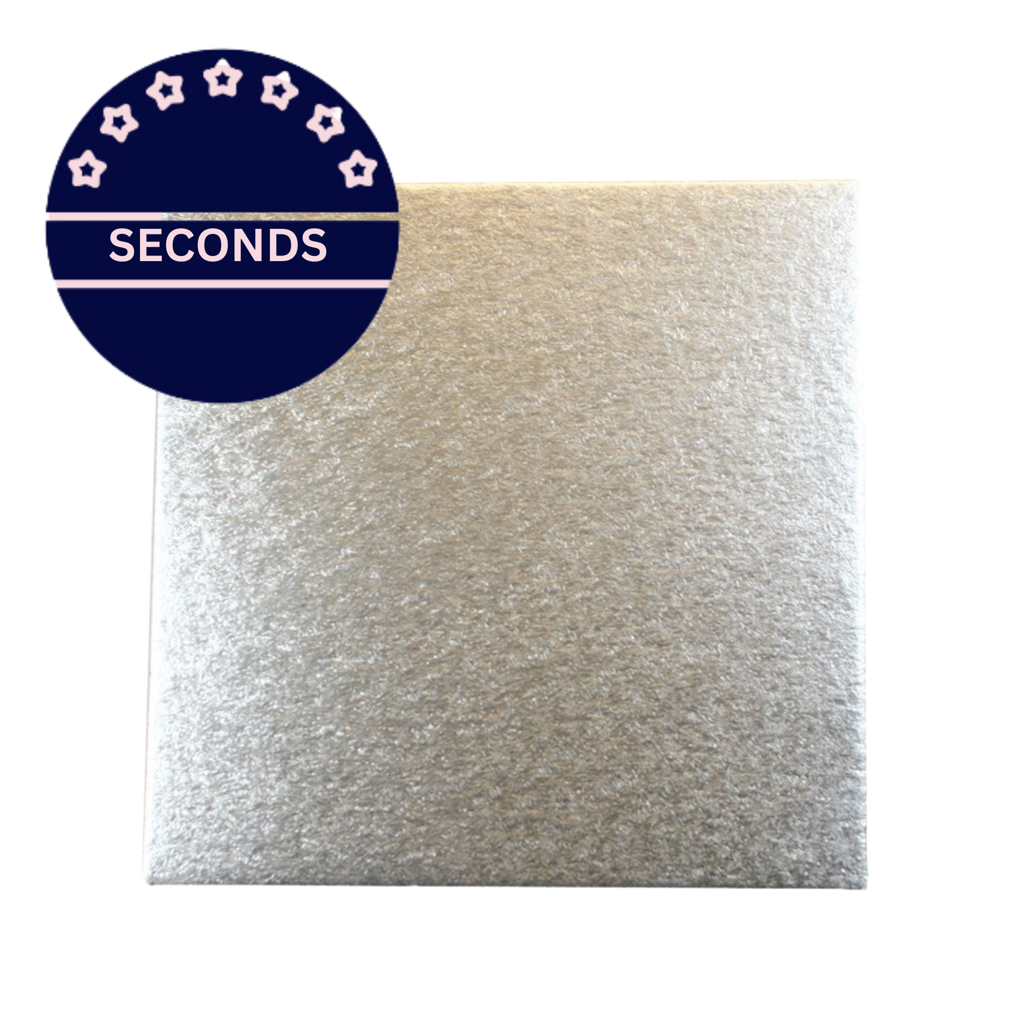SECONDS - 12'' (304mm) Single Thick Square Turn Edge Cake Card Silver Fern