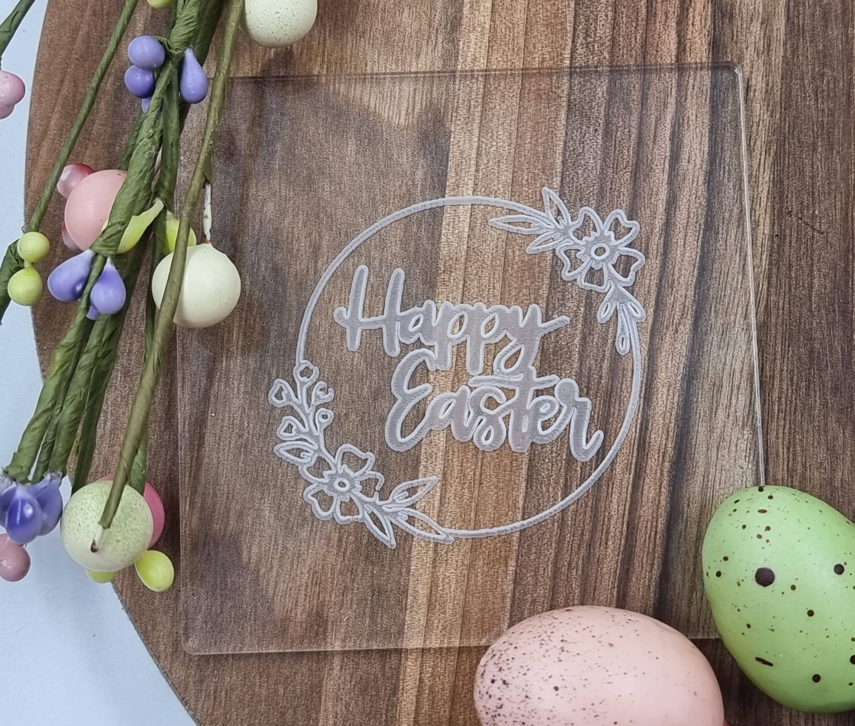 Make & Fun Happy Easter with Floral Border Fondant Embosser, Cookie Debosser