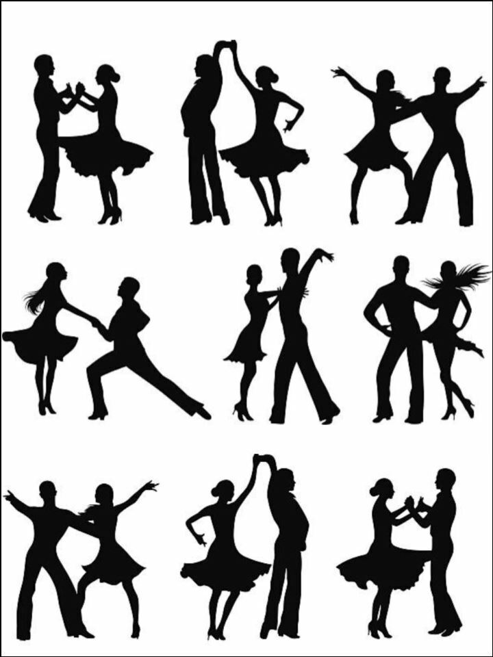 classic ballroom dancing silhouette decor edible Printed Cake Decor Topper Icing Sheet Toppers Decoration