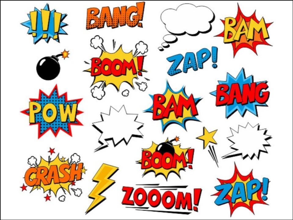 boom pow wording super hero edible Printed Cake Decor Topper Icing Sheet  Toppers Decoration