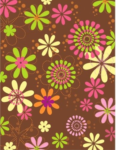 Brown floral funky background edible Printed Cake Decor Topper Icing Sheet  Toppers Decoration