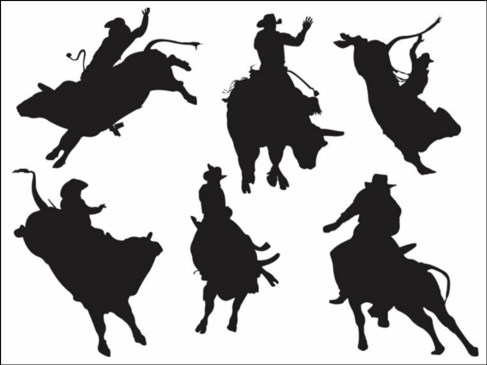 country bulls cowboy Silhouette Background edible Printed Cake Decor Topper Icing Sheet Toppers Decoration
