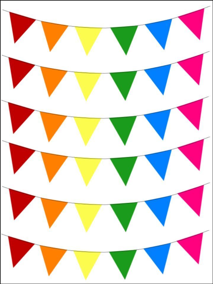Multi colour bunting colourful Edible edible Printed Cake Decor Topper Icing Sheet  Toppers Decoration