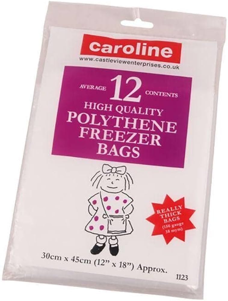 Caroline Polythene Freezer Bags 12" x 18" Pack of 12