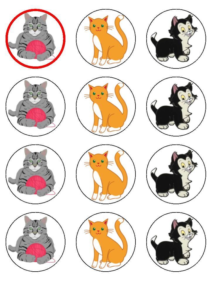 cats-kittens-kitty-edible-printed-cupcake-toppers-icing-sheet-of-12-to for Free Printable Cat Cupcake Toppers Cats Kittens kitty edible printed Cupcake Toppers Icing Sheet of 12 To for Free Printable Cat Cupcake Toppers
