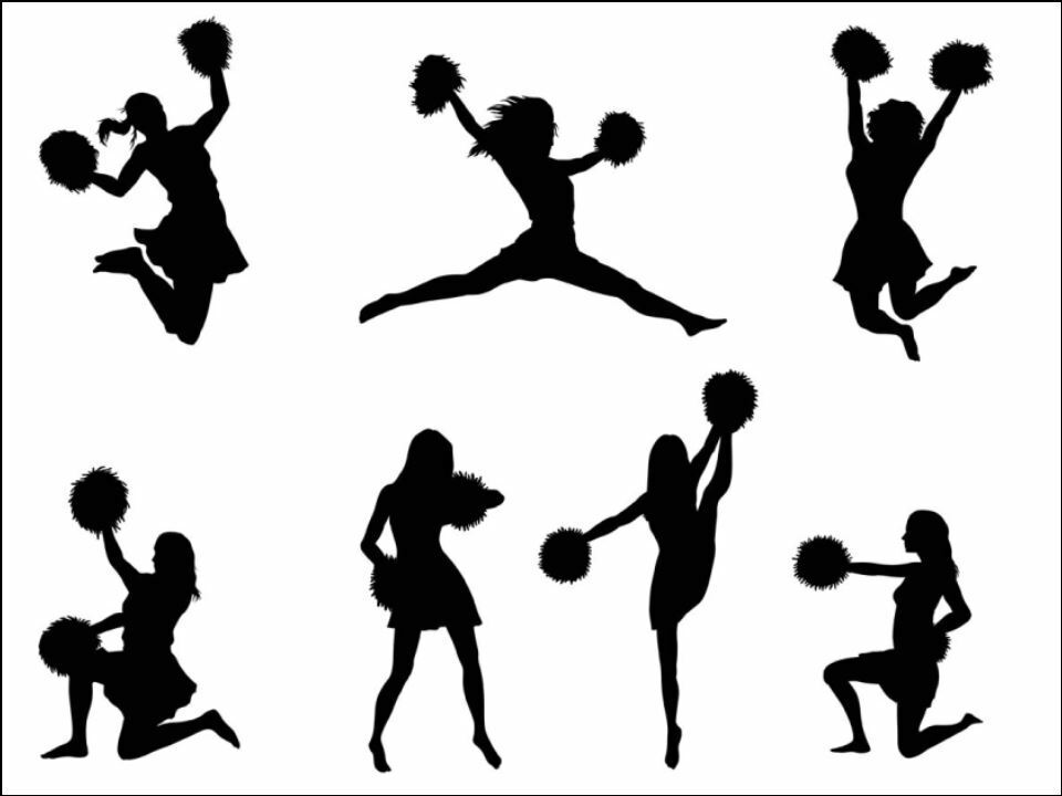cheer leading sport playing silhouette decor edible Printed Cake Decor Topper Icing Sheet Toppers Decoration