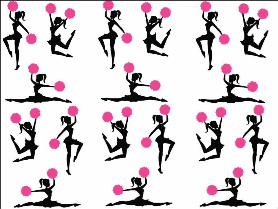 cheer leading pompom silhouette decor edible Printed Cake Decor Topper Icing Sheet Toppers Decoration