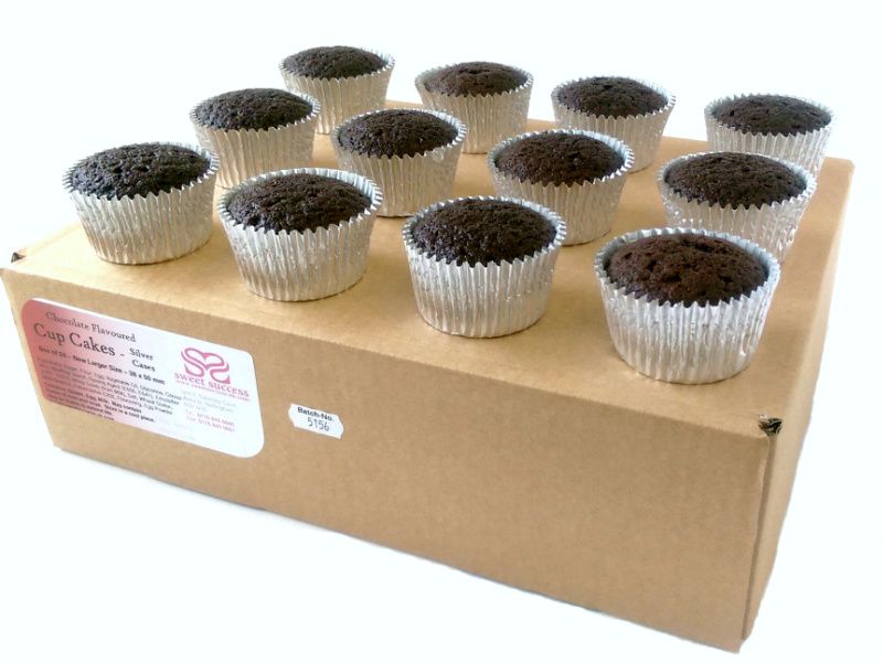 PRE ORDER - Sweet Success Ready to Decorate Cupcakes - Box of 24 - Chocolate in Silver Cases