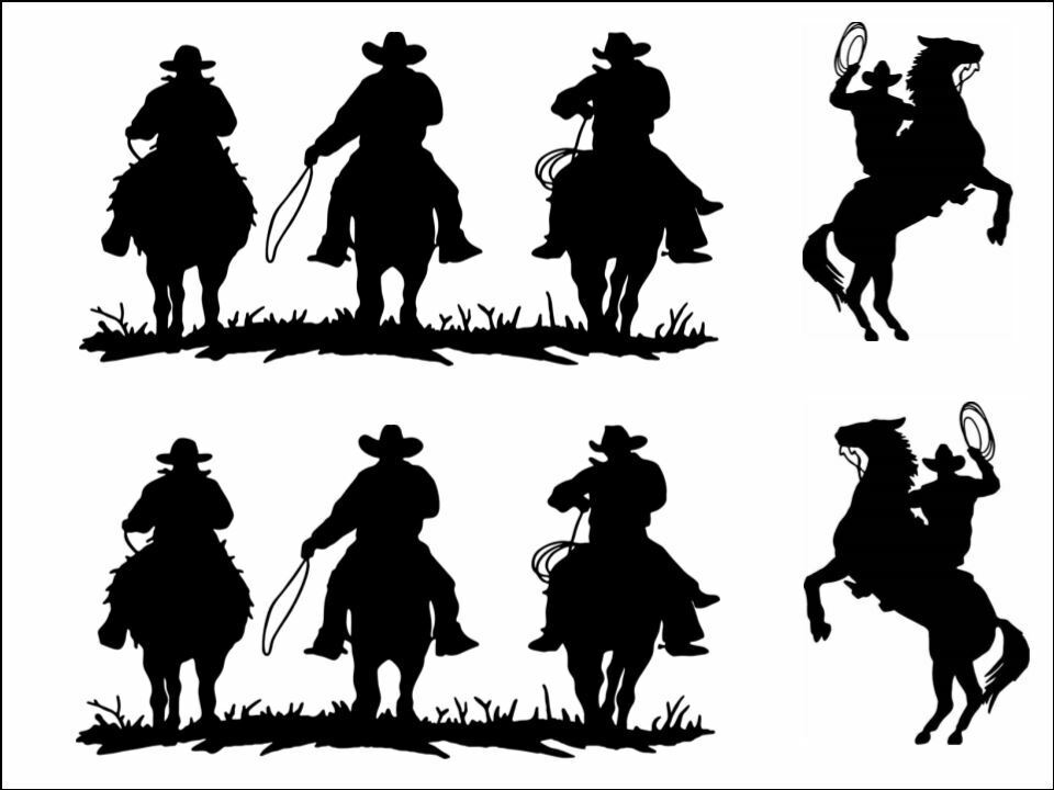 Cow Boy Country horse Silhouette Background edible Printed Cake Decor Topper Icing Sheet Toppers Decoration