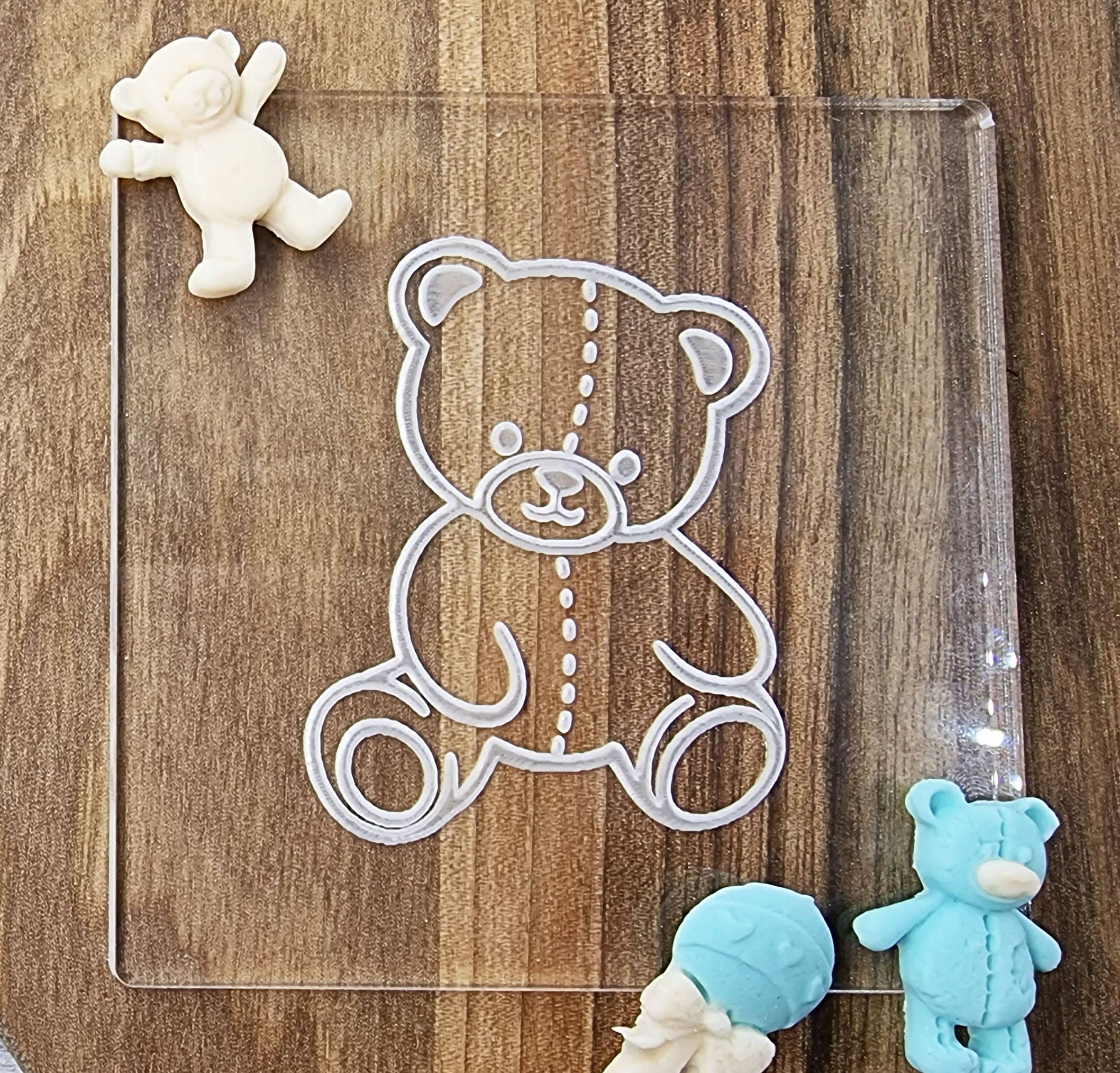 Make & Fun Teddy Bear Fondant Embosser, Cookie Debosser