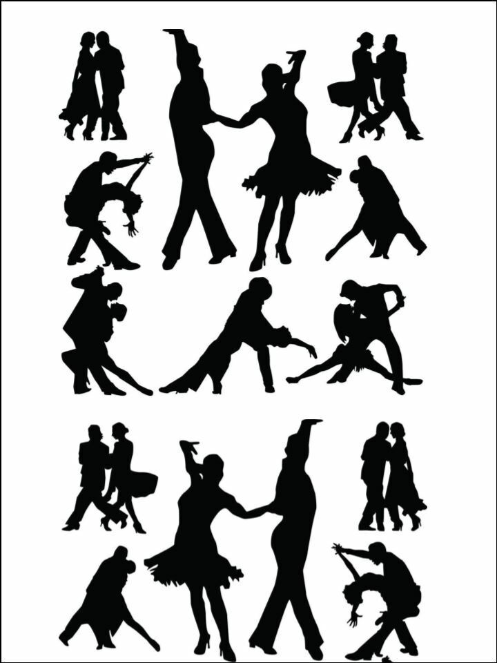 couple ballroom dancing silhouette decor edible Printed Cake Decor Topper Icing Sheet Toppers Decoration