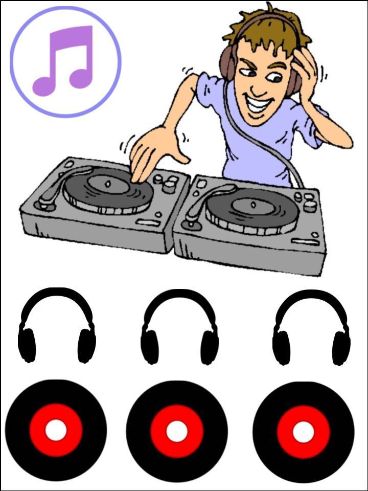 DJ Music Disc Jockey Background image edible Printed Cake Decor Topper Icing Sheet  Toppers Decoration