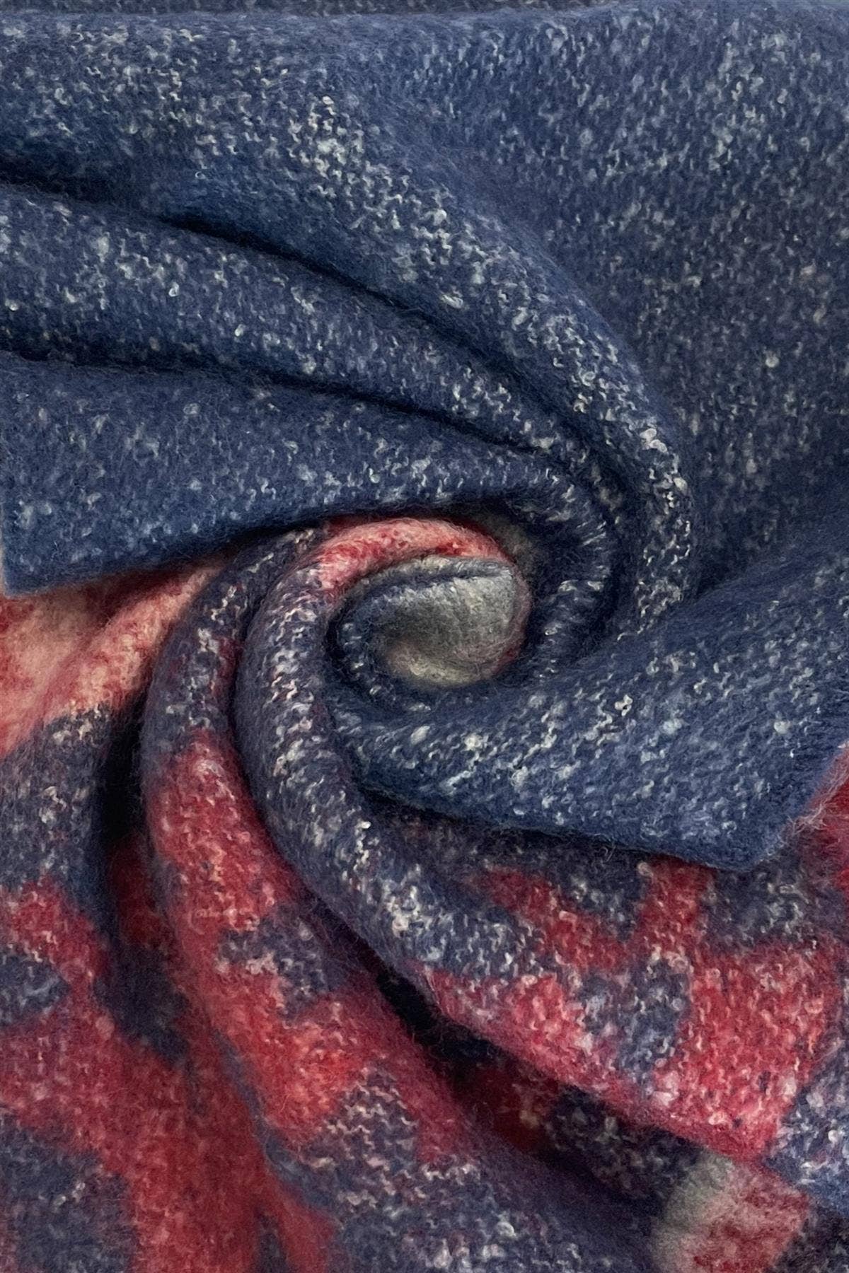 Large Fairisle Chunky Tassel Wool Blanket Wrap Scarf