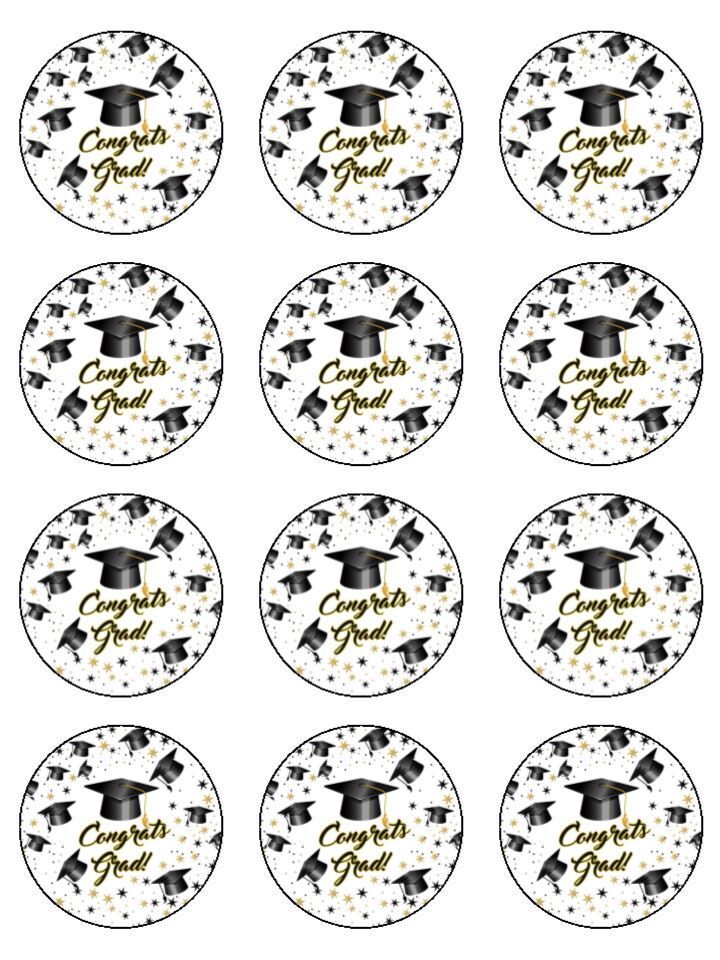 Congrats graduation graduate Edible Printed Cupcake congrats-graduation-graduate-edible-printed-cupcake