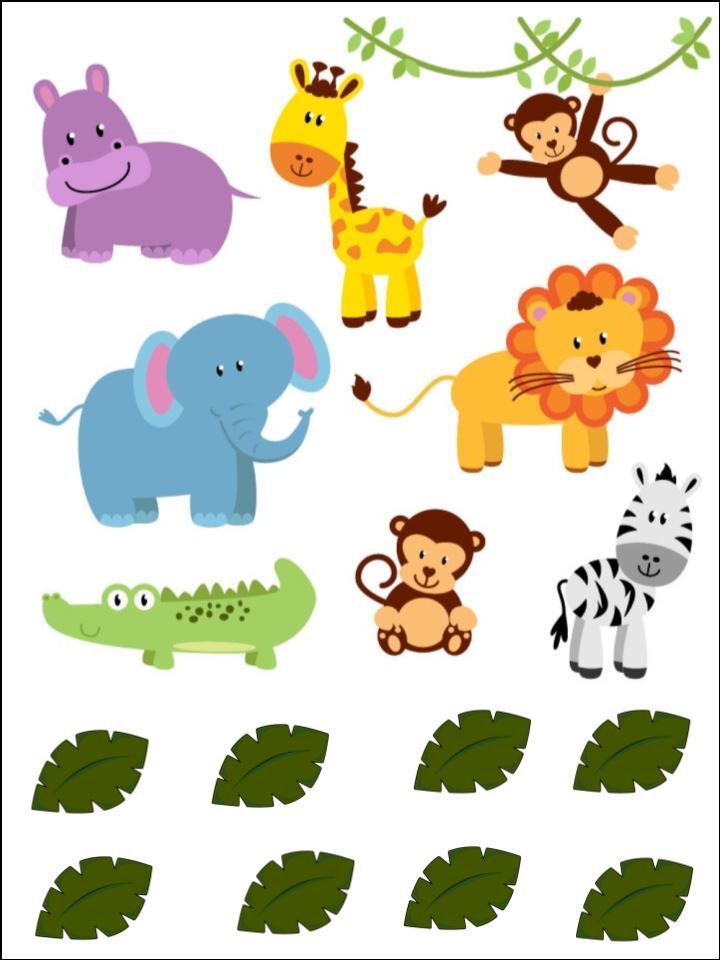 Jungle Animals Jungle theme edible Printed Cake Decor Topper Icing Sheet  Toppers Decoration