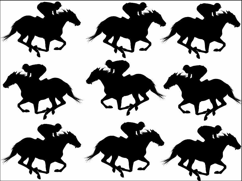 Horse racing Horses silhouettes Edible Printed Cake Decor Topper Icing Sheet Toppers Decoration