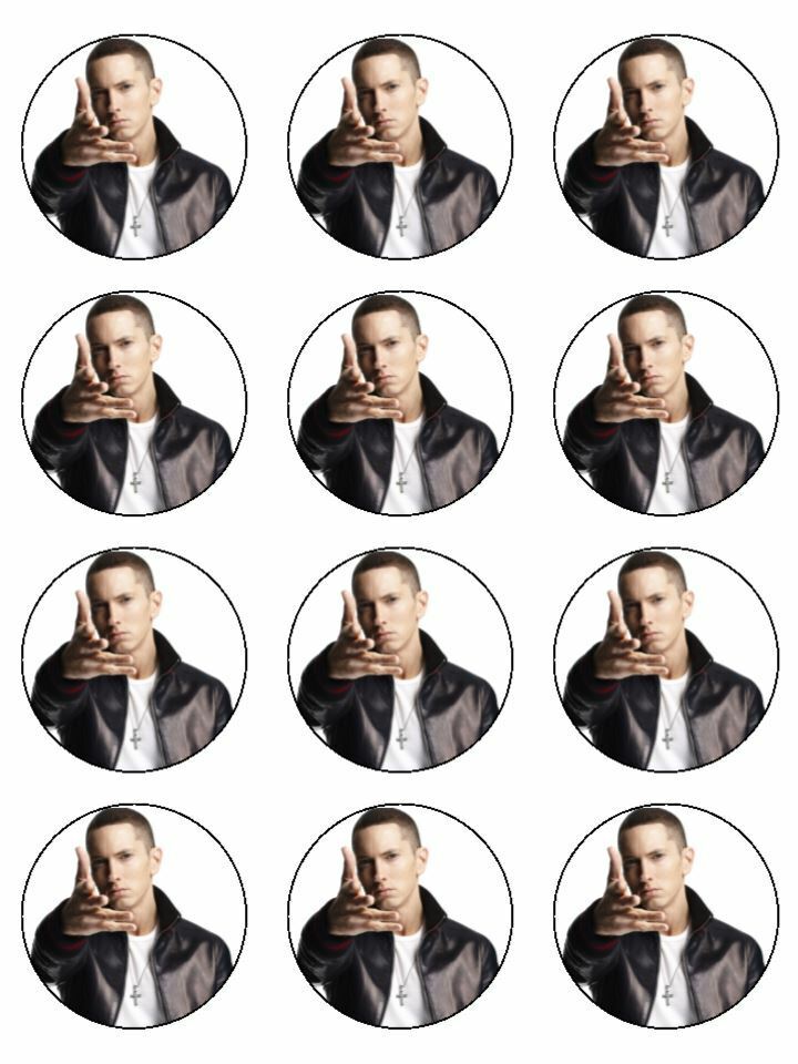Eminem rapper singers artist edible printed Cupcake Toppers Icing Sheet of 12 Toppers