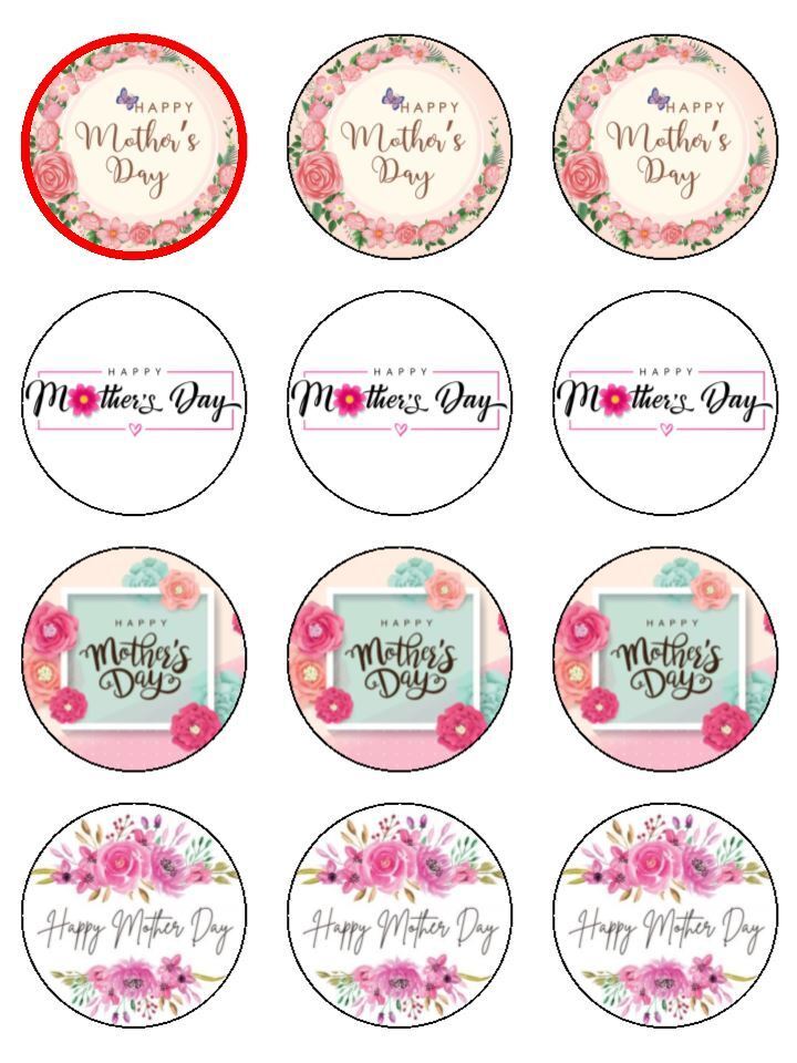 Mothers day pretty floral Edible Printed Cupcake Toppers Icing Sheet o mothers-day-pretty-floral-edible-printed-cupcake-toppers-icing-sheet-o