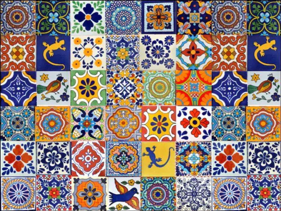Mediterranean colourful tile Edible Printed Cake Decor Topper Icing Sheet Toppers Decoration