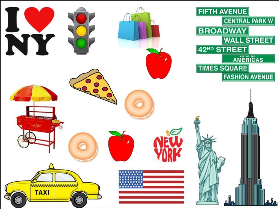 New York theme big apple yellow cab hot dog edible Printed Cake Decor Topper Icing Sheet  Toppers Decoration