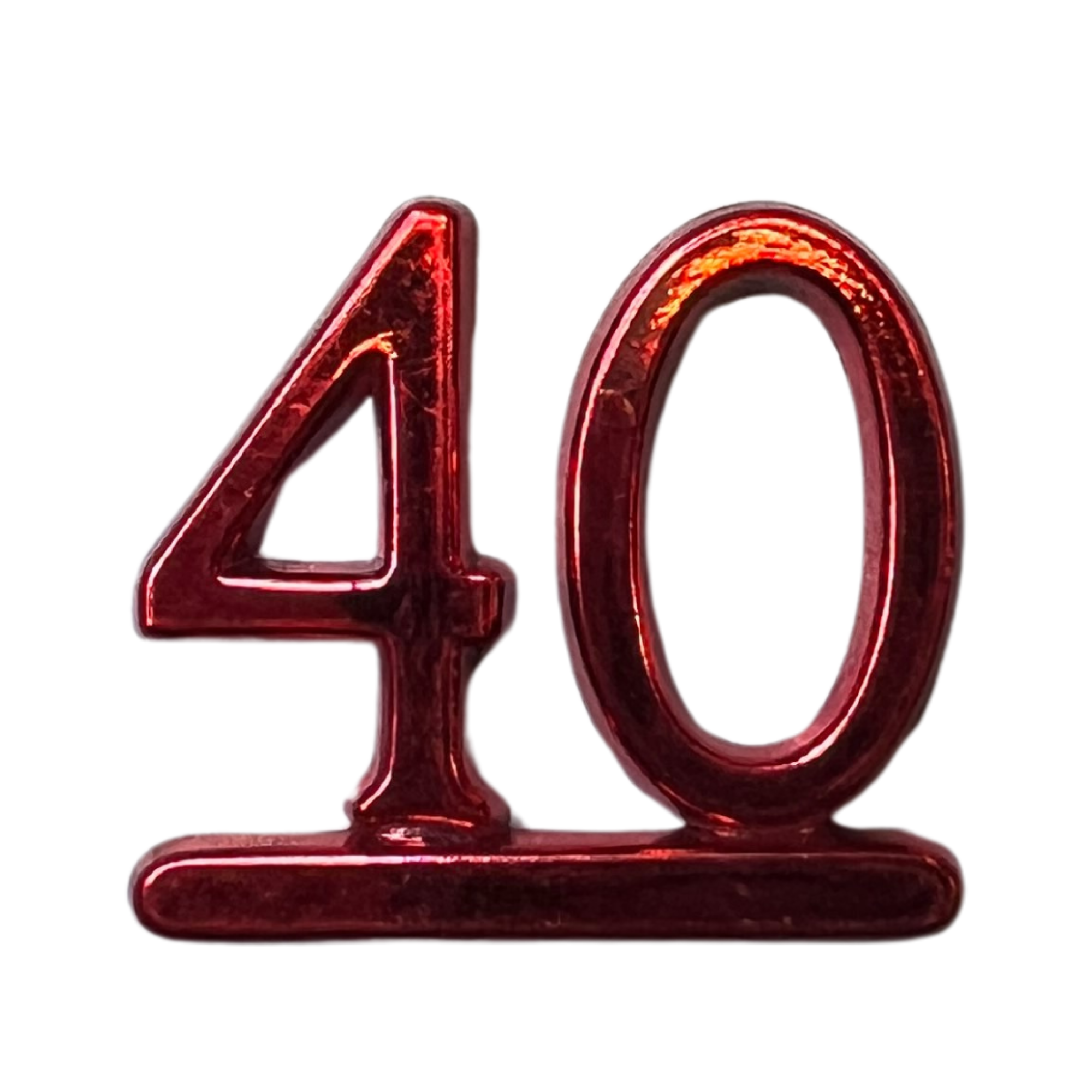 Small Number Numeral Plastic Cake or Craft Decoration Red 40