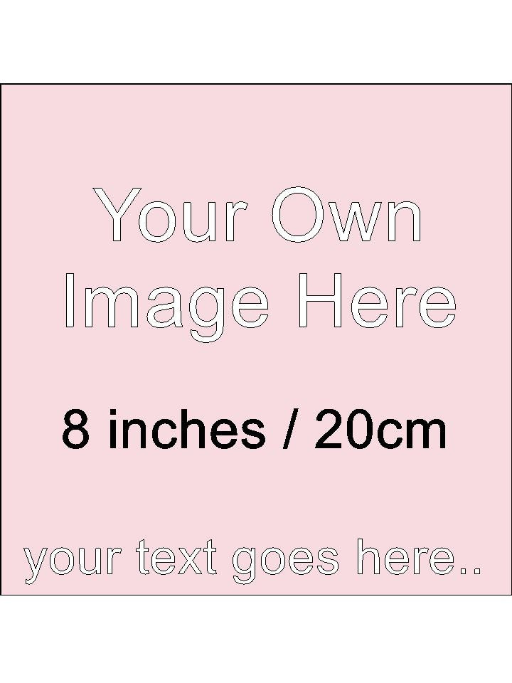 Your own Image and Text Personalised Edible Printed Cake Topper Square Icing Sheet 8"