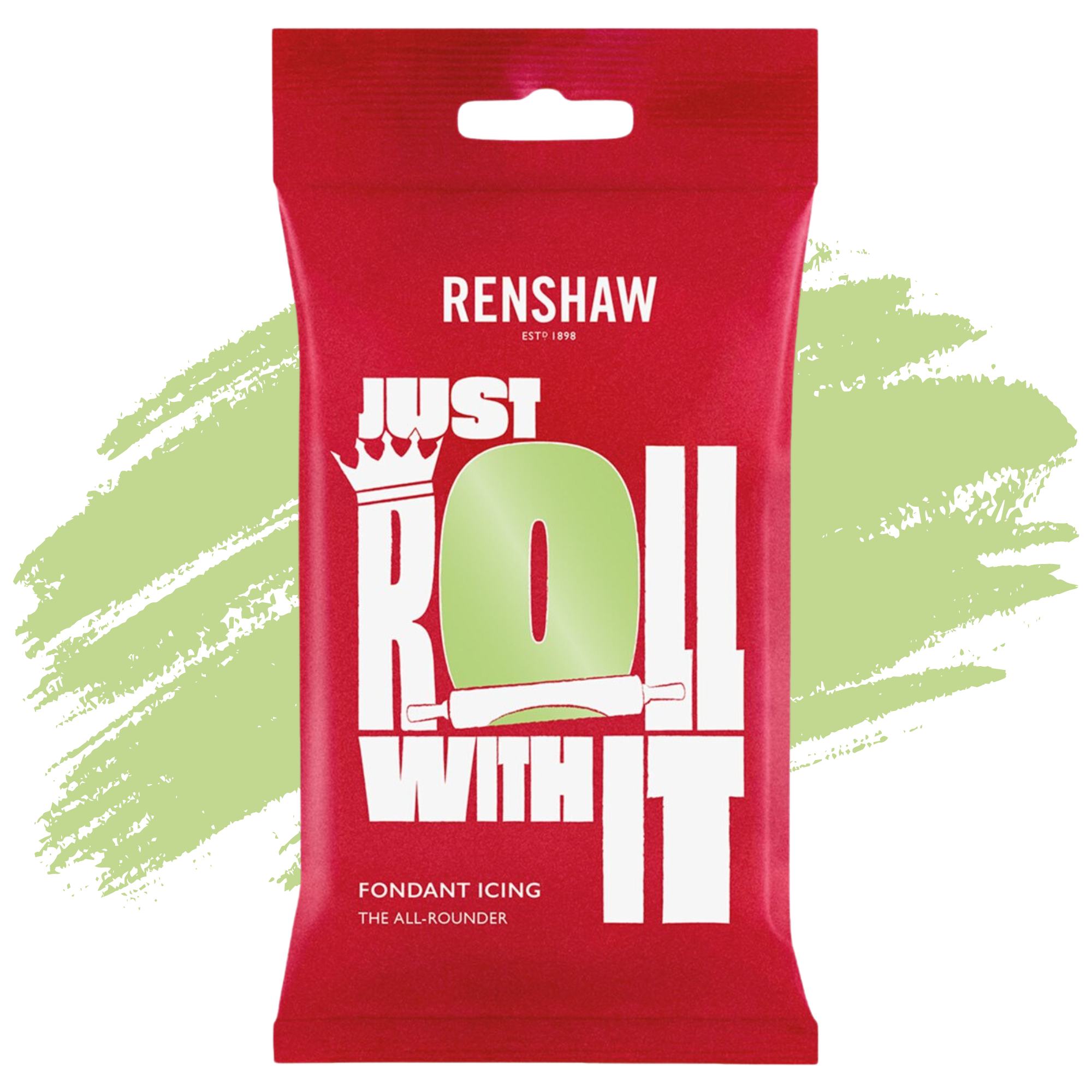 Renshaw Professional Sugar Paste Ready to Roll Fondant Just Roll with it Icing - Pastel Green - 250g