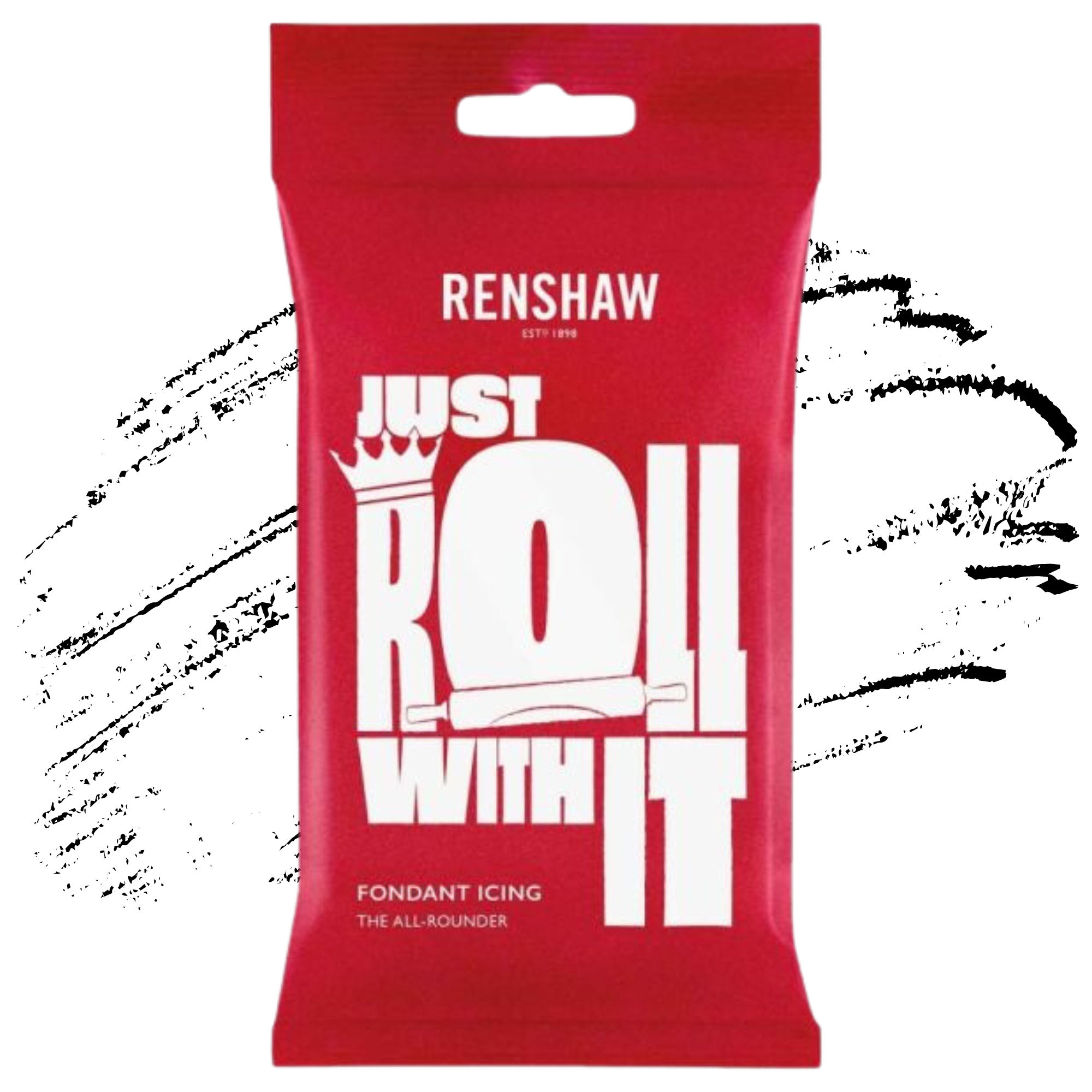Renshaw Professional Sugar Paste Ready to Roll Fondant Just Roll with it Icing - White - 250g