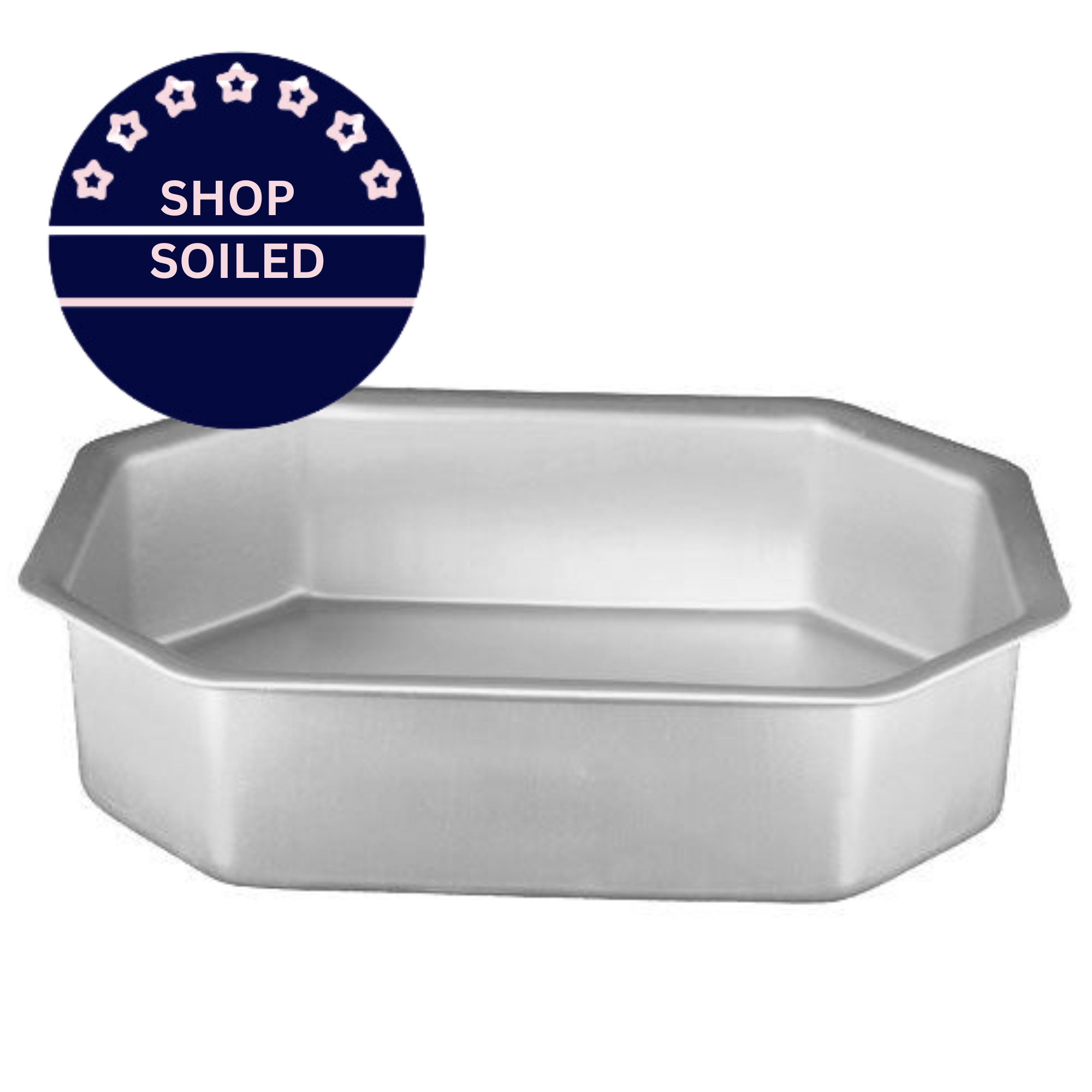 SHOP SOILED - Fat Daddio's from Silverwood Professional Silver Anodised Baking Tin Pan - Corner Cut Rectangle - 13" x 10" x 3"