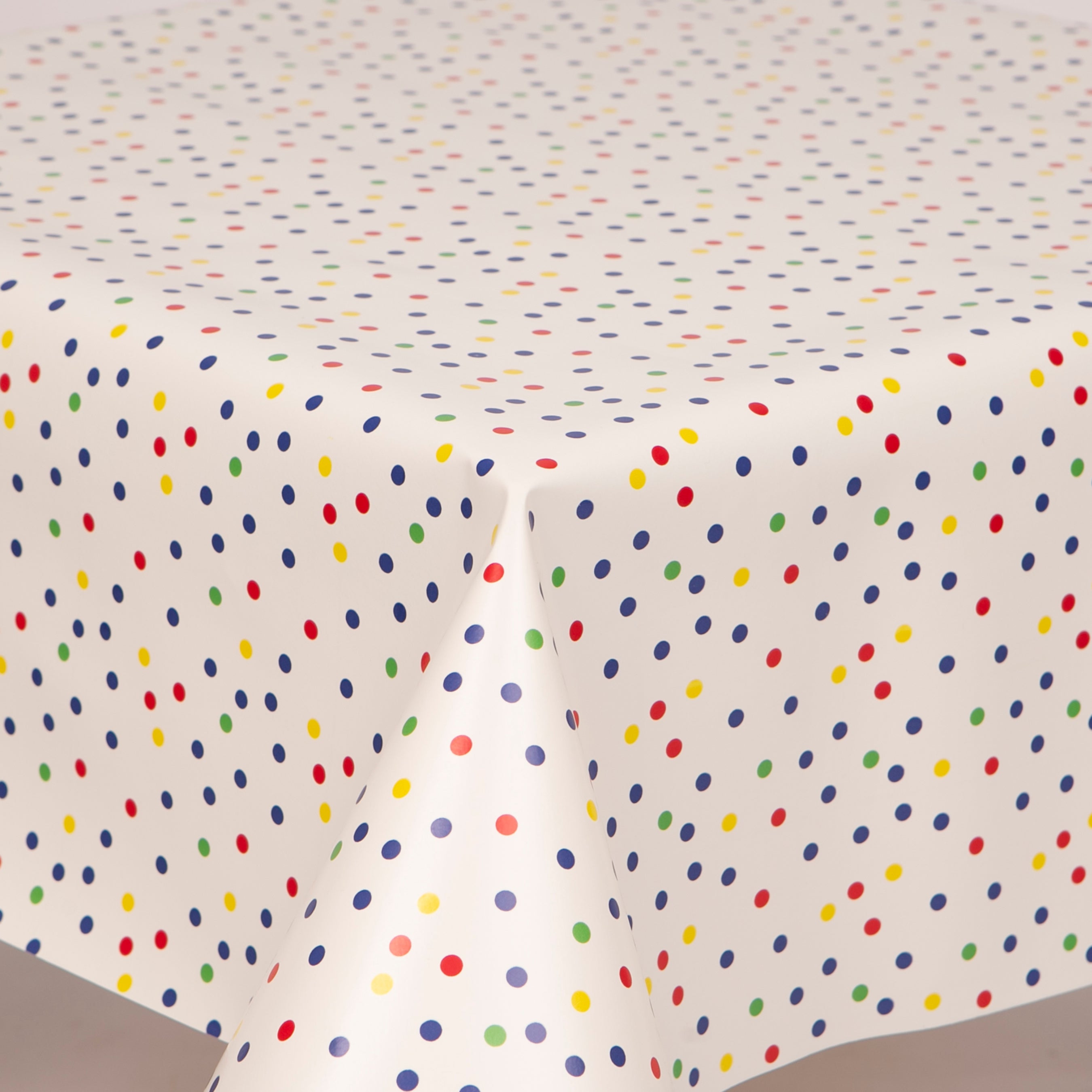 Colourful Dots PVC Wipe Clean Vinyl Table Covering / Table Cloth