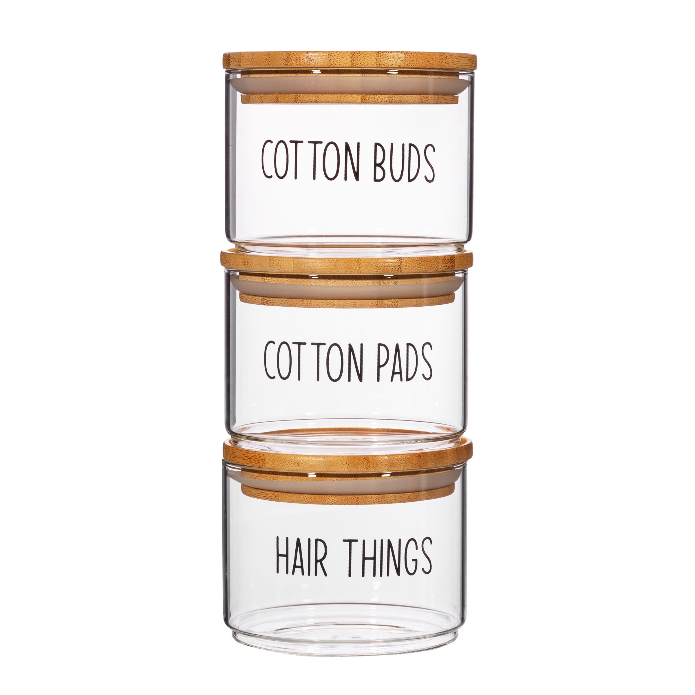 Sass & Belle Set of Three Stacking Beauty Glass Canisters