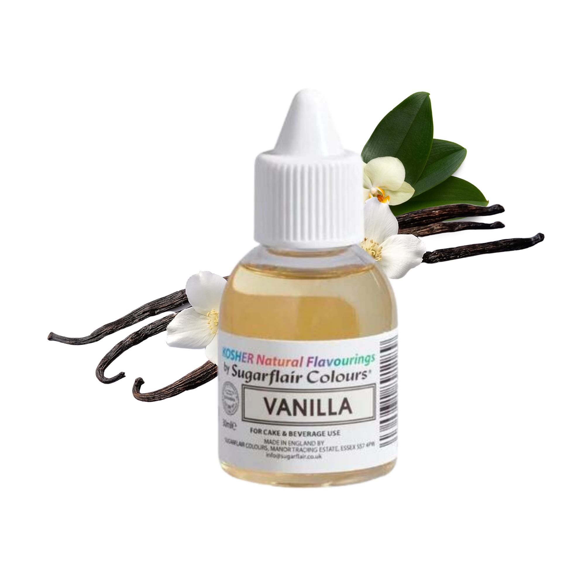 Sugarflair Vanilla - Kosher Concentrated Natural Flavour / Food Flavouring 30ml