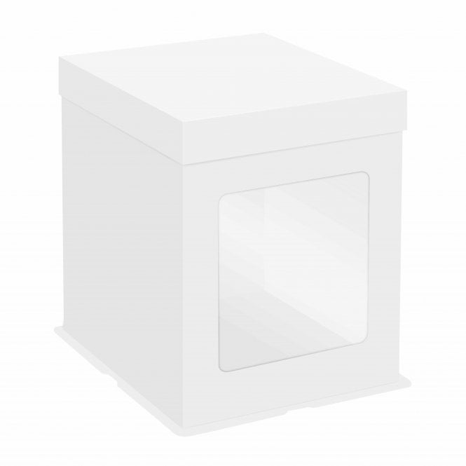 Extra Tall White Cake Box with Window - 10" x 10" x 12"