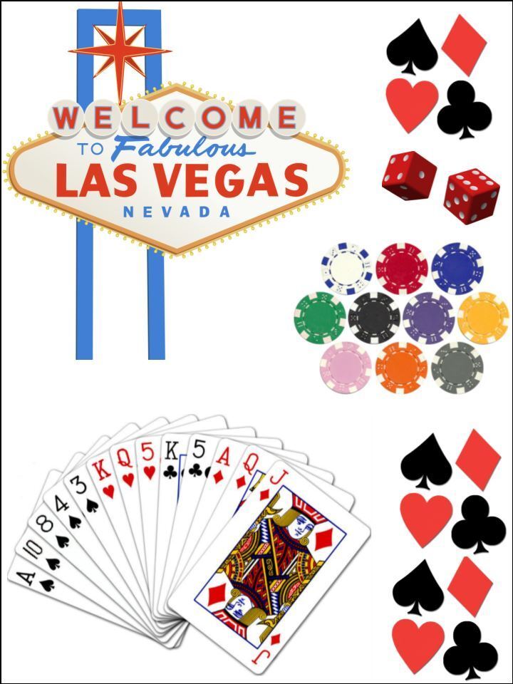 Las Vegas sign casino card Nevada cards edible Printed Cake Decor Topper Icing Sheet  Toppers Decoration