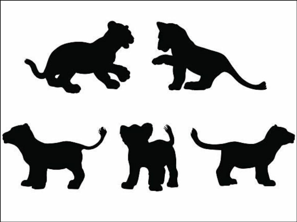 Animals silhouettes Lion cubs Edible Printed Cake Decor Topper Icing Sheet Toppers Decoration
