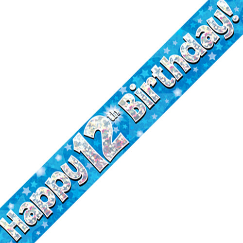 Blue Age 12 12th Birthday Celebration Happy Birthday Banner
