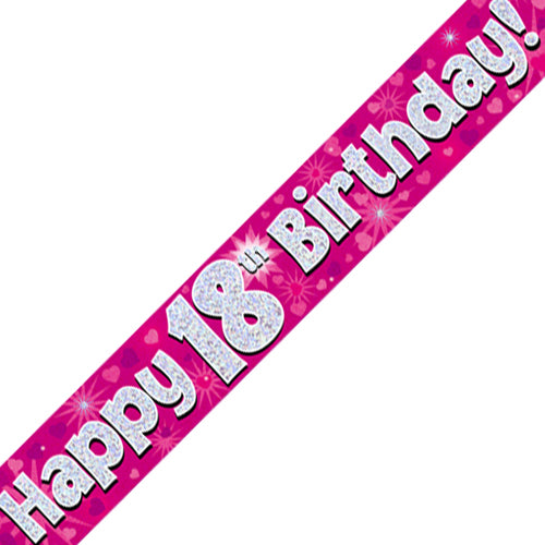 Pink Age 18 18th Birthday Celebration Happy Birthday Banner
