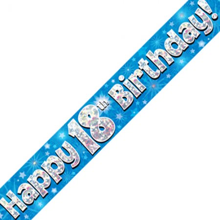 18th Happy Birthday 18 Blue Banner - 2.7m - The Cooks Cupboard Ltd