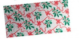 Christmas Log Cake Board 8" x 4" - Silver Holly - The Cooks Cupboard Ltd
